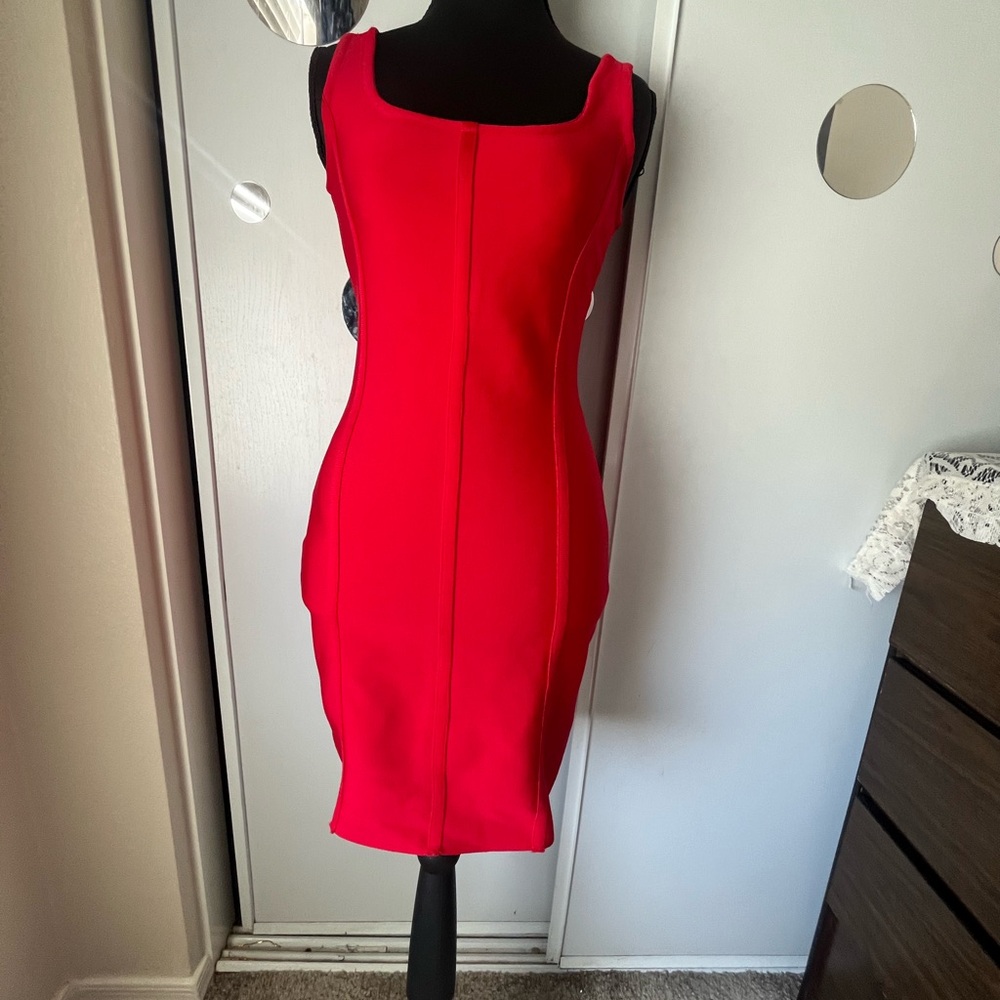 Forever 21 Red Midi Dress with Elegant Design